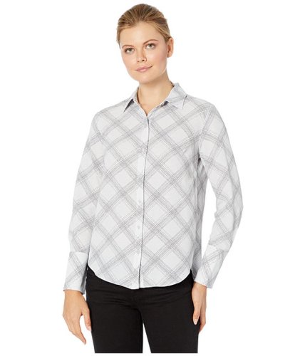 Imbracaminte femei jones new york button front blouse with tall cuffs bias plaid heather stell