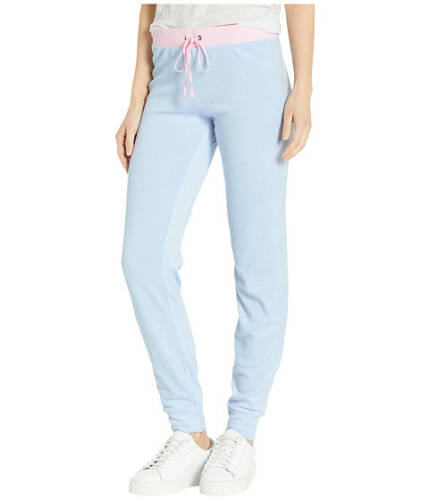 Imbracaminte femei Juicy Couture color block group microterry zuma pants icy blue