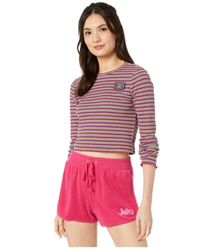 Imbracaminte femei juicy couture striped rib knit top skinny thermal stripe