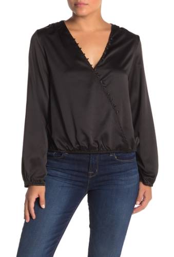 Imbracaminte femei kendall and kylie surplice neck long sleeve blouse black