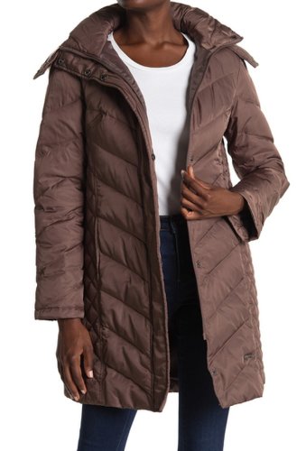 Imbracaminte femei kenneth cole new york faux fur trimmed removable hood quilted down puffer jacket canyon