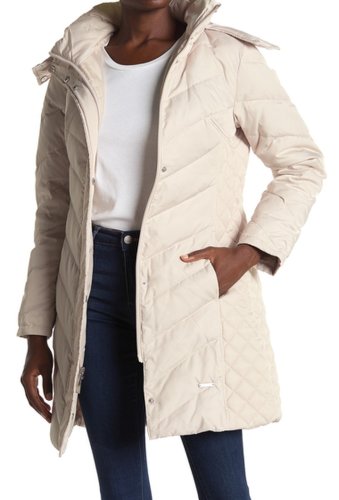 Imbracaminte femei kenneth cole new york faux fur trimmed removable hood quilted down puffer jacket frost