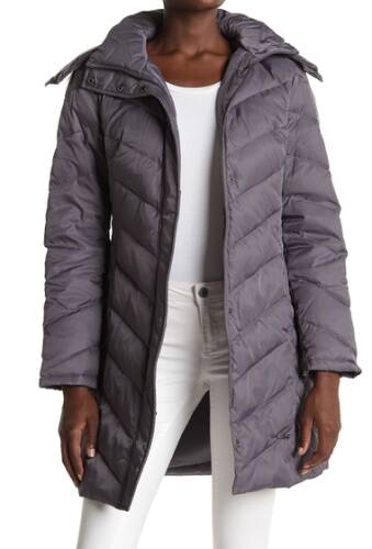 Imbracaminte femei kenneth cole new york faux fur trimmed removable hood quilted down puffer jacket nickel