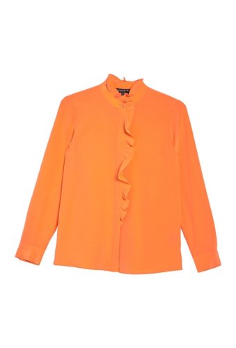 Imbracaminte femei lafayette 148 new york eliza ruffled button front blouse mandarin