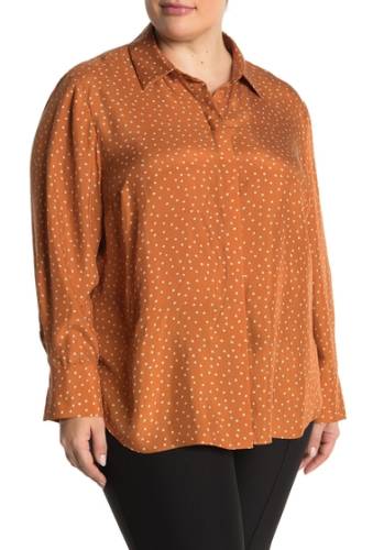 Imbracaminte femei lafayette 148 new york scottie dot print silk blouse plus size strawflower multi
