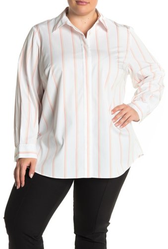 Imbracaminte femei lafayette 148 new york velma stripe print blouse plus size shell multi