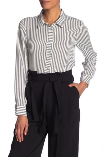 Imbracaminte femei laundry by shelli segal striped long sleeve blouse cloud