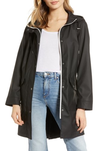 Imbracaminte femei levis water repellent lightweight hooded raincoat black