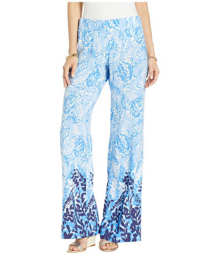 Imbracaminte femei lilly pulitzer bal harbour palazzo blue peri turtley awesome engineered pants