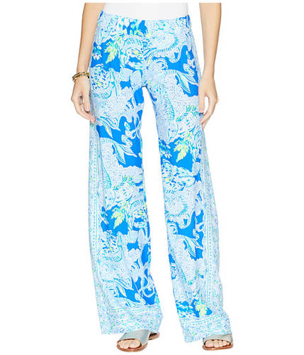Imbracaminte femei lilly pulitzer bal harbour palazzo pants blue current sea sirens