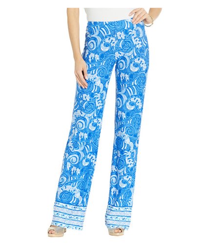 Imbracaminte femei lilly pulitzer georgia may palazzo blue grotto so offishal engineered pants
