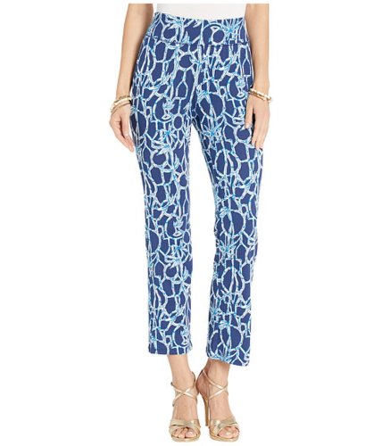 Imbracaminte femei lilly pulitzer loralee pants high tide navy lucky bamboo