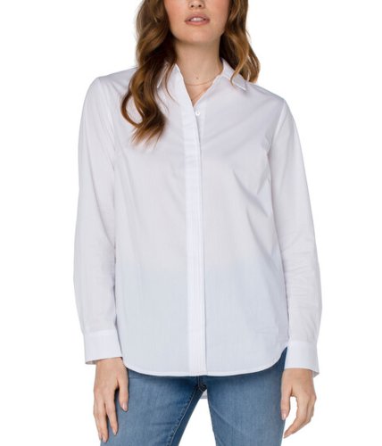 Imbracaminte femei liverpool hidden placket shirt with pin tucks white