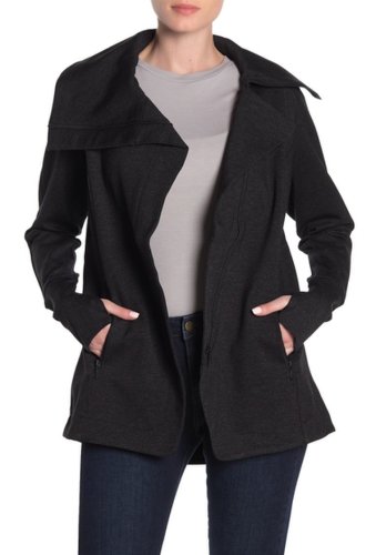 Imbracaminte femei liverpool jeans co asymmetrical zip thumbhole jacket charcoal