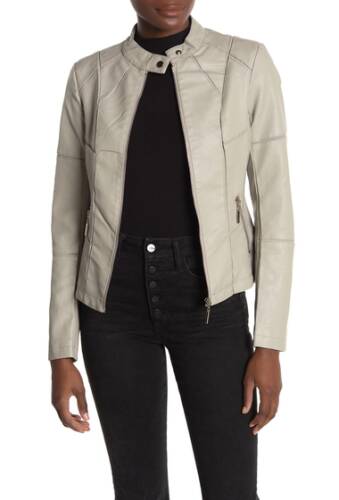 Imbracaminte femei lola made in italy faux leather moto jacket pearl