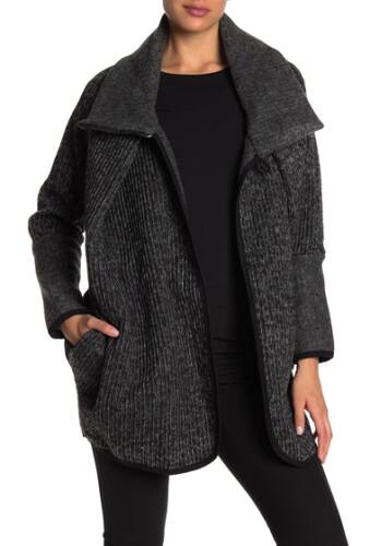 Imbracaminte femei lola made in italy wool blend knit poncho coat dark grey