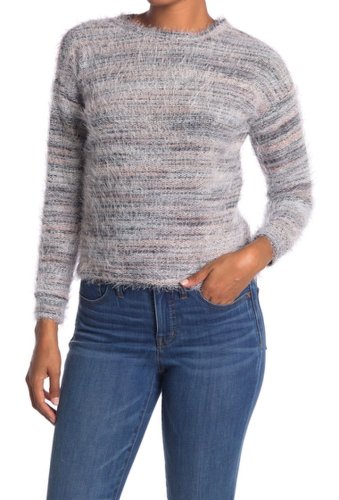Imbracaminte femei love by design multi eyelash knit scoop neck sweater greypink