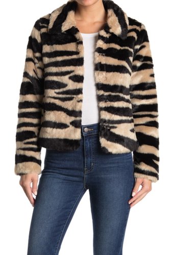 Imbracaminte femei love token ireland zebra print faux fur jacket zebra