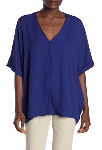 Imbracaminte femei love token v-neck dolman sleeve highlow blouse blue