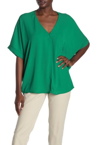 Imbracaminte femei love token v-neck dolman sleeve highlow blouse green