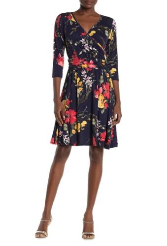 Imbracaminte femei loveappella ruched surplice dress navyrouge