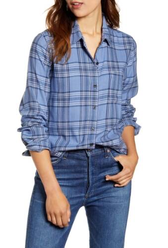 Imbracaminte femei lucky brand classic one-pocket plaid shirt blue multi
