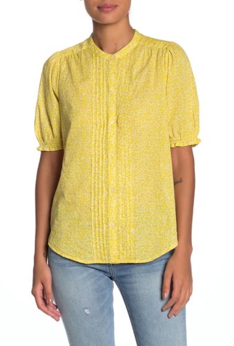 Imbracaminte femei lucky brand dakota pintuck ruffle sleeve blouse yellow mul