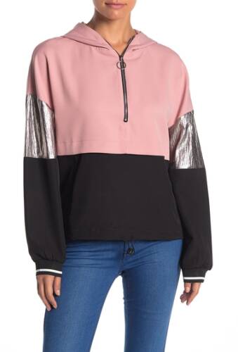 Imbracaminte femei lush colorblock hoodie pink-blk-m