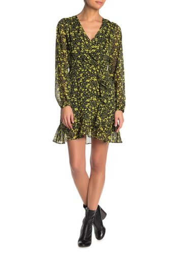 Imbracaminte femei lush ditsy floral ruffle trim mini dress yellow-blk