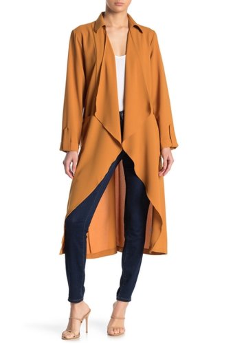 Imbracaminte femei lush draped open front trench duster cathay spi