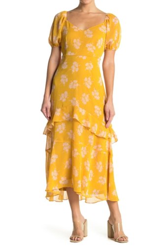Imbracaminte femei lush ruffle maxi dress yellow flo
