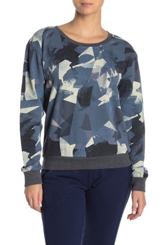 Imbracaminte femei maaji abstract print pullover sweatshirt open blue