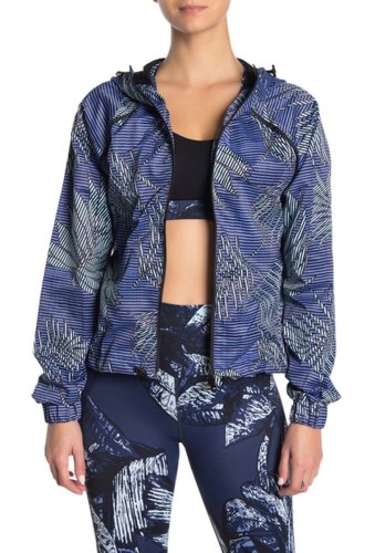 Imbracaminte femei maaji flutter palm stripe print zip hoodie br blue