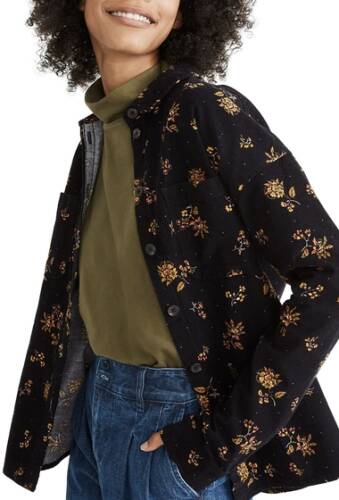 Imbracaminte femei madewell fall floral corduroy shirt jacket cord floral true bla