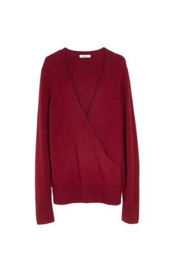 Imbracaminte femei madewell faux wrap pullover sweater regular plus size hthr scarlet