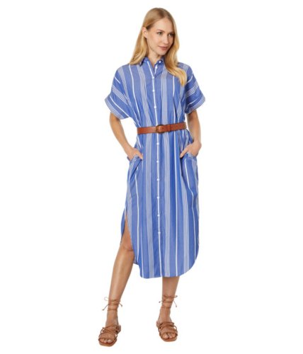 Imbracaminte femei madewell lakeline shirtdress in stripe bluestone