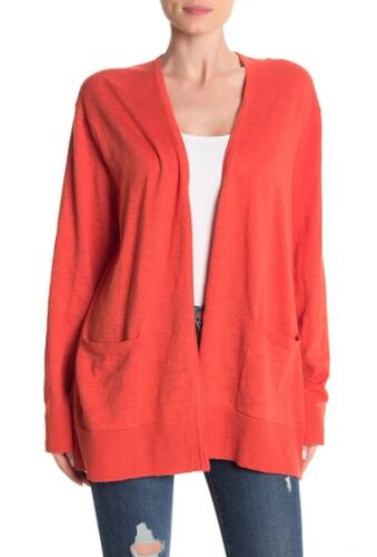 Imbracaminte femei madewell open front pocketed slub cardigan regular plus size coastal orange