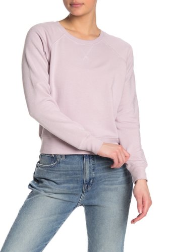 Imbracaminte femei madewell solid raglan fleece lined sweatshirt regular plus size pale lilac