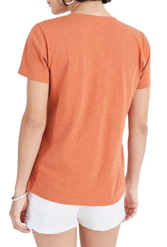 Imbracaminte femei madewell whisper v-neck pocket t-shirt regular plus size sweet dahlia pk6466