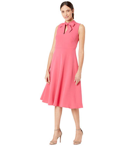 Imbracaminte femei maggy london solid crepe fit and flare with neck tie sugar pink
