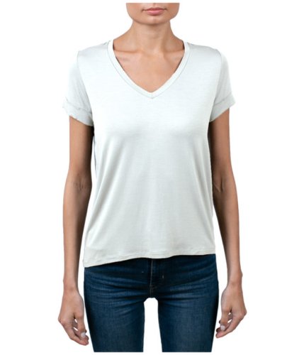 Imbracaminte femei majestic filatures soft touch semi relaxed v-neck t-shirt blanc