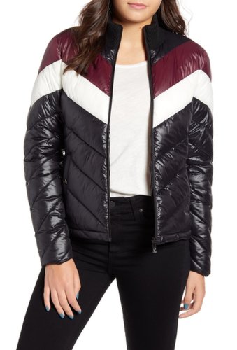 Imbracaminte femei marc new york by andrew marc colorblock chevron puffer jacket black