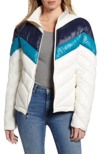 Imbracaminte femei marc new york by andrew marc colorblock chevron puffer jacket ivory