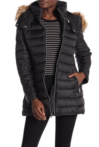 Imbracaminte femei marc new york by andrew marc eleanor zip up faux fur lined coat black