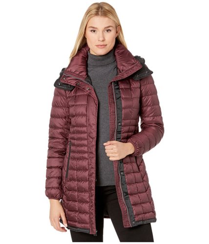 Imbracaminte femei marc new york by andrew marc quilted puffer coat with removable hoodie burgundy