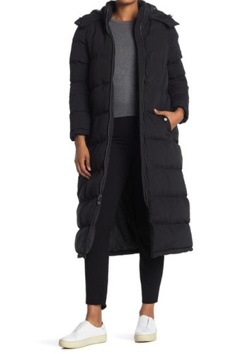 Imbracaminte femei marc new york by andrew marc tambos long puffer faux fur trim jacket black