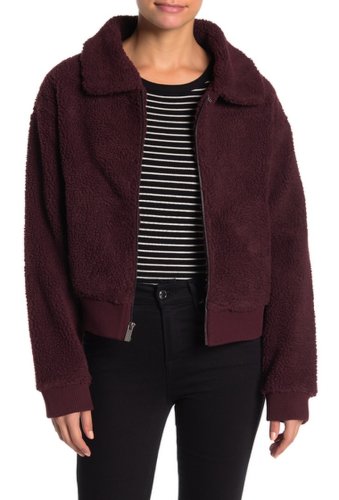 Imbracaminte femei marc new york faux shearling grizzly bomber jacket burgundy