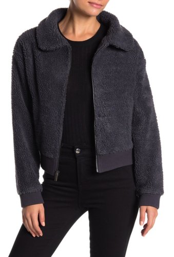 Imbracaminte femei marc new york faux shearling grizzly bomber jacket charcoal