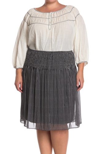 Imbracaminte femei max studio 34 length sleeve embroidered peasant blouse plus size white