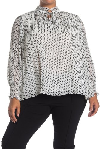 Imbracaminte femei max studio pleated polka dot blouse plus size crmbksdp